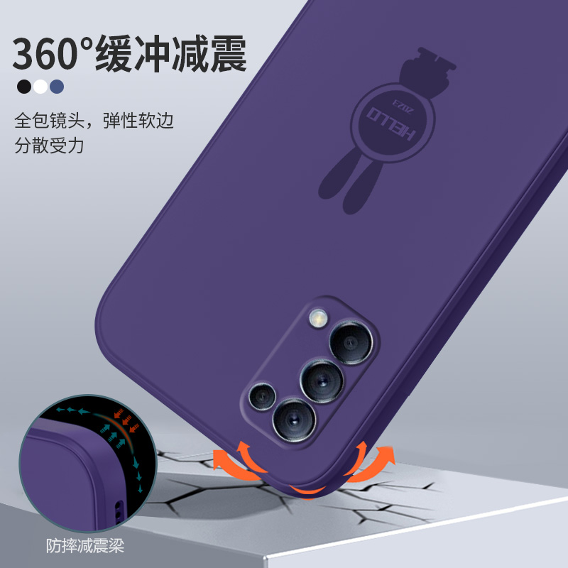 适用oppo reno5手机壳液态硅胶reno5pro男女款软壳reno5pro+新年本命年reno5k新款吉祥兔简约全包防摔保护套 - 图1