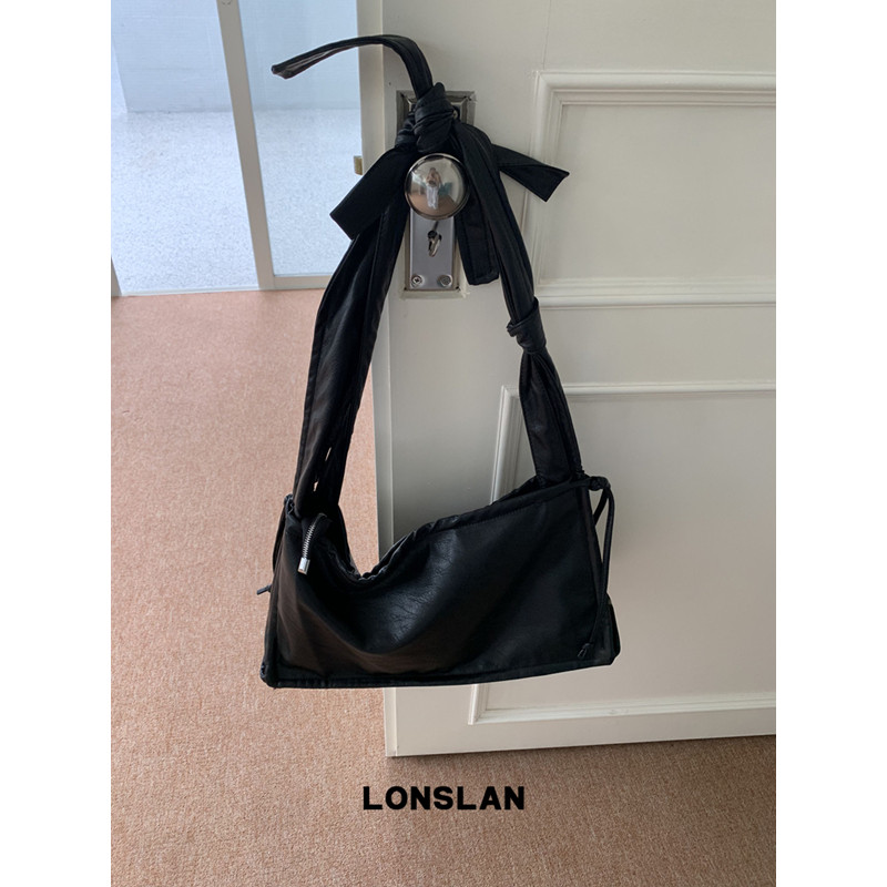 Lonslan BAG 2025NEW 时尚百搭不规则感绑结肩带大容量单肩斜挎包,淘宝优惠券,粉丝福利购,淘宝优惠卷