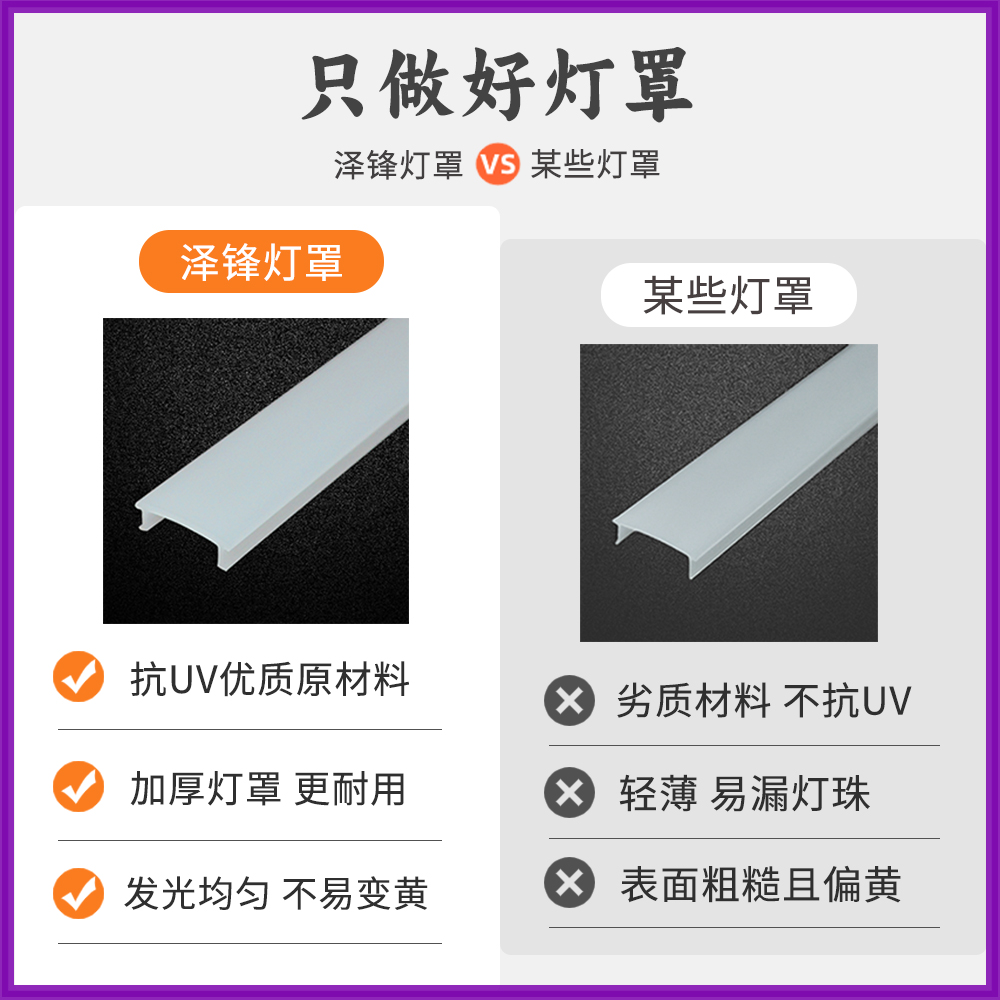 定制嵌入式led线型灯灯罩灯槽灯带盖板 单独pc罩子外壳长条遮光罩 - 图0