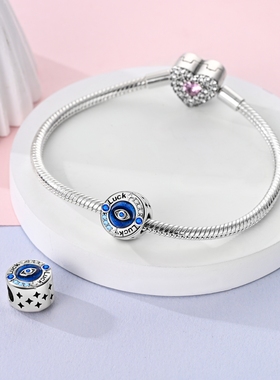 2025原创设计DIY珠子串珠小串饰白铜镀S925银桃心满镶串珠