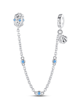 原创设计心动安全链潘家风格手链铜镀银diy手串配饰海洋安全链