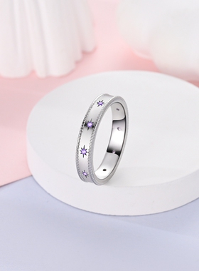 原创高级感铜镀S925银女小众设计2024新品爆款露珠耀夜星芒戒指