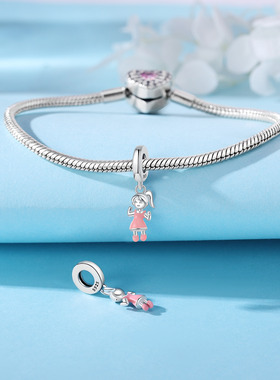 2024原创设计diy手链配件S925银潘家风格珠子咖啡机咖啡豆吊坠