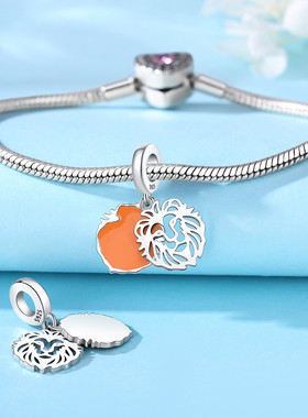 2024潘家风格铜镀S925银珠子diy串珠手链配件闪亮四叶草固定夹