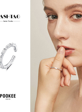 设计师开口戒指百搭锆石