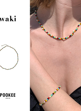 waki彩色波尔图项链原创
