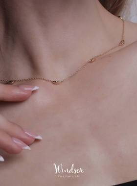 珠宝咖啡豆短款饰品锁骨链