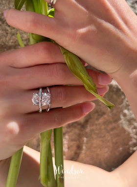 LHWindsor 椭圆冰戒指女原创小众设计感时尚洋气首饰高级感百搭