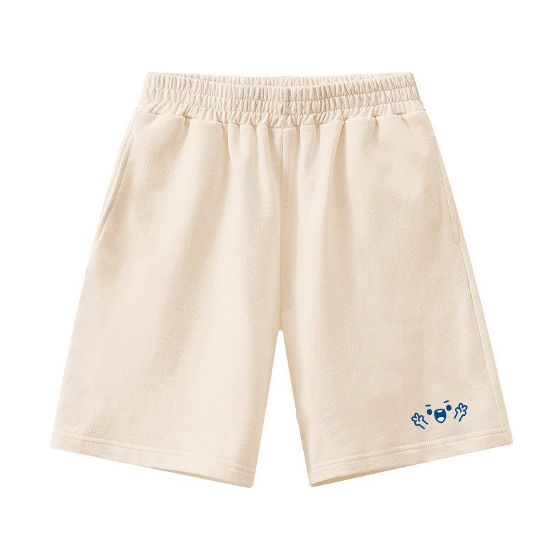 国潮复古开心万岁趣味可爱童装裤子男宝宝裤子春夏季儿童休闲短裤