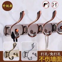 Thickened clothes hanger free of punching stainless steel hanging clothes hook wall-mounted hood hook into door back hanging hanger wall Row Hook