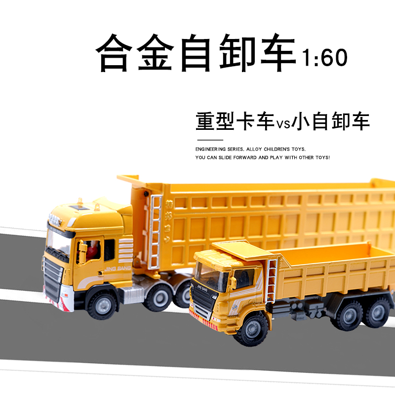 合金卡车模型半挂式重型运输车重卡自卸车翻斗货车工程车玩具摆件 - 图3