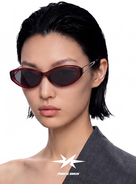 PLASTIC BRAIN复古猫眼墨镜超轻板材防紫外线高级感太阳眼镜女