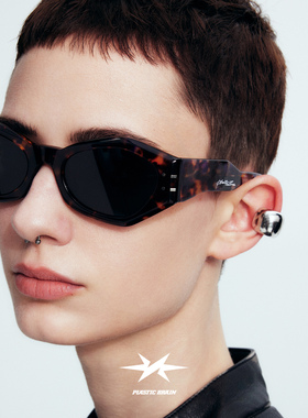 PB塑料脑袋复古风猫眼墨镜y2k