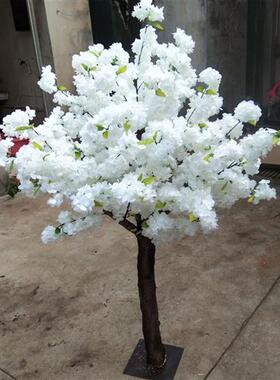 仿真白色樱花树人造树婚庆商场酒店室内橱窗落地装饰假树