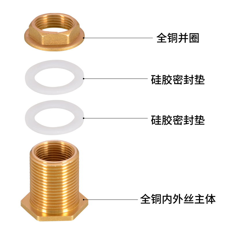 4分6分1寸1.2/1.5全铜内外丝水箱接头口水塔水池鱼缸水桶螺纹配件-图1