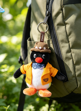 正版优迈pingu企鹅玩偶挂件卡通玩具钥匙扣毛绒公仔背包挂饰礼物