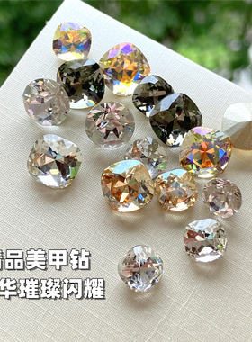 尖底美甲钻肥方香槟银色高配