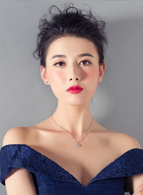 玫瑰花YFANXI925十字链女四叶草