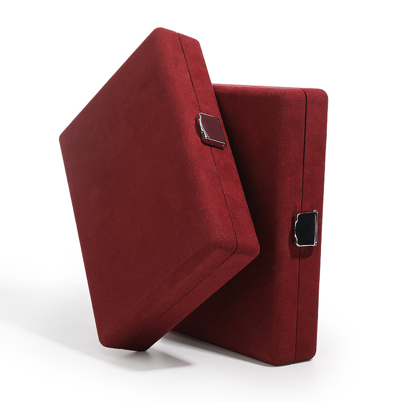 黄金手饰品首饰收纳盒高端枣红色麂皮毛绒布戒指项链珠宝盒收纳盒,淘宝优惠券,粉丝福利购,淘宝优惠卷