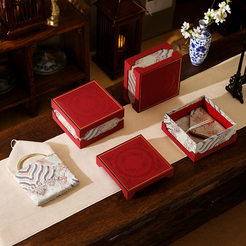 POLOFEST中国风黄金手镯收纳盒高档精致带首饰袋天地盖文玩手串盒,淘宝优惠券,粉丝福利购,淘宝优惠卷