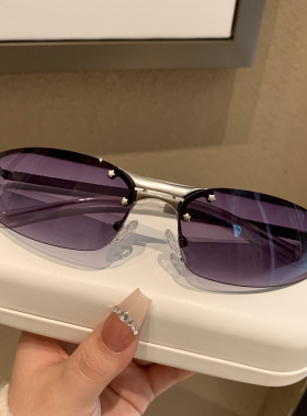 复古无边框猫眼太阳眼镜