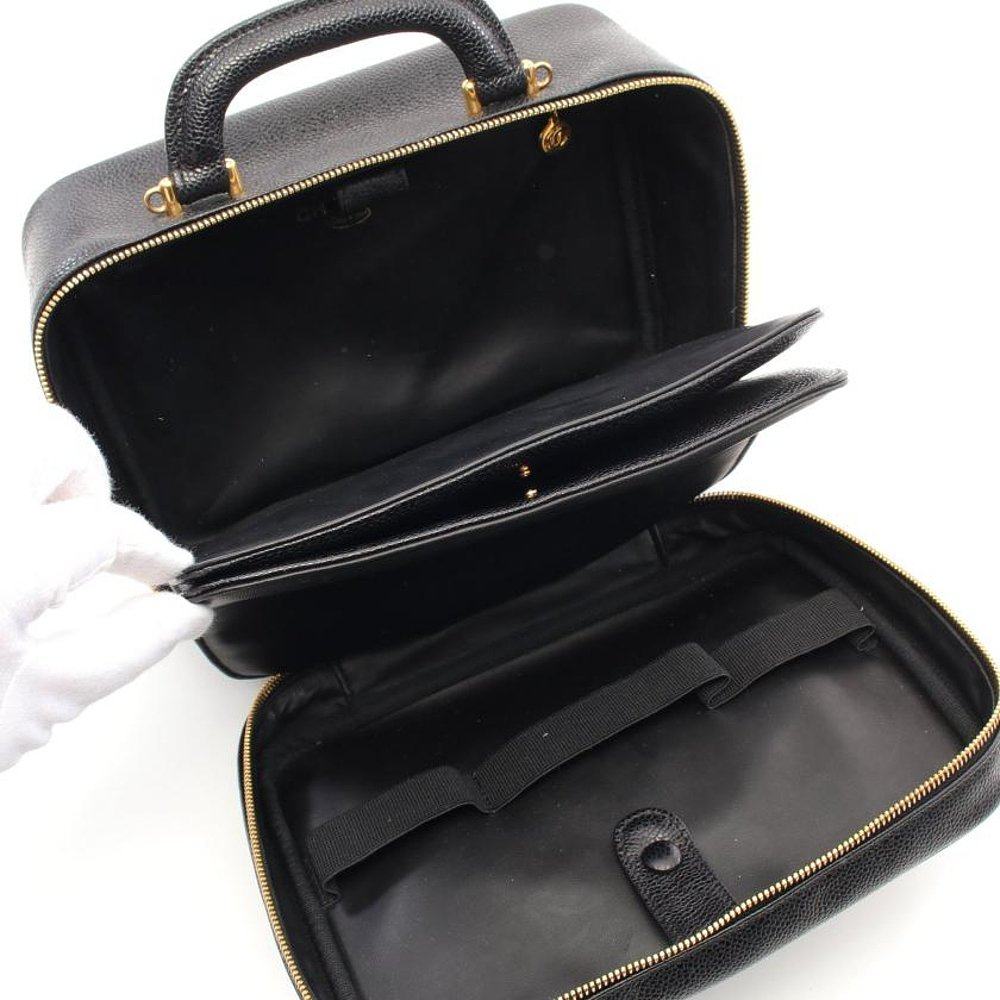 日本直邮中古chanel香奈儿皮梳妆包 日本中古直购女士包袋