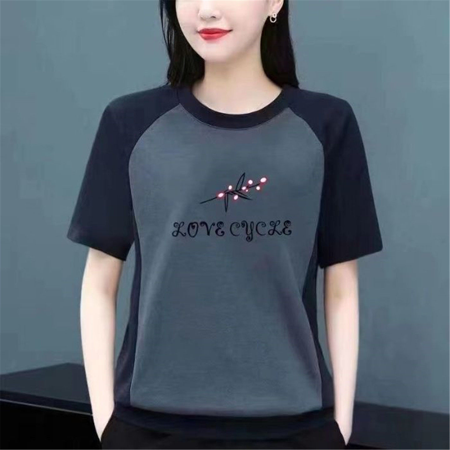 新款纯棉短袖T恤女装夏季大码内搭宽松显瘦印花韩版拼接上衣休闲,淘宝优惠券,粉丝福利购,淘宝优惠卷