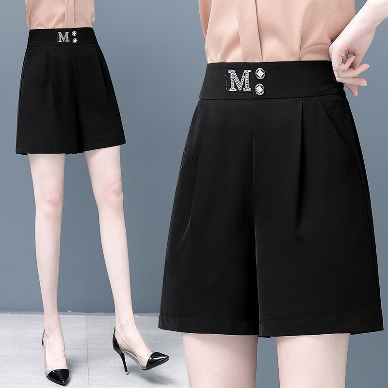 清仓捡漏~夏季薄款冰丝西装短裤女妈妈装高腰直筒宽松a字五分裤子,淘宝优惠券,粉丝福利购,淘宝优惠卷