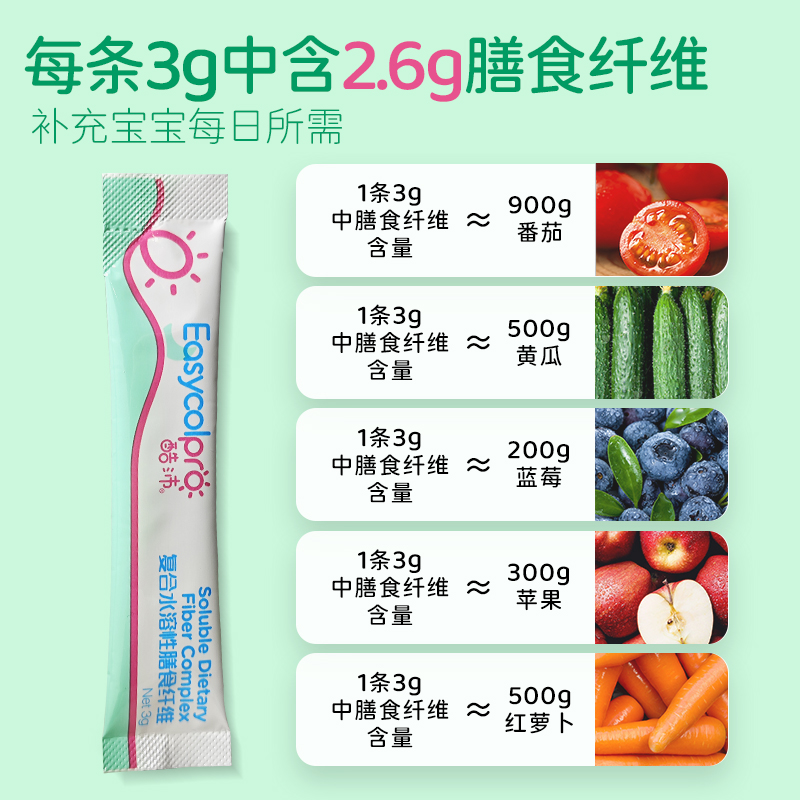 酷沛儿童水溶性膳食纤维粉瓜尔豆低聚果糖益生元婴幼儿童嗯嗯顺畅