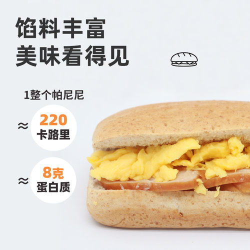 【五个装】中粮香雪鸡肉鸡蛋帕尼尼三明治面包营养早餐代餐85g*5 - 图2