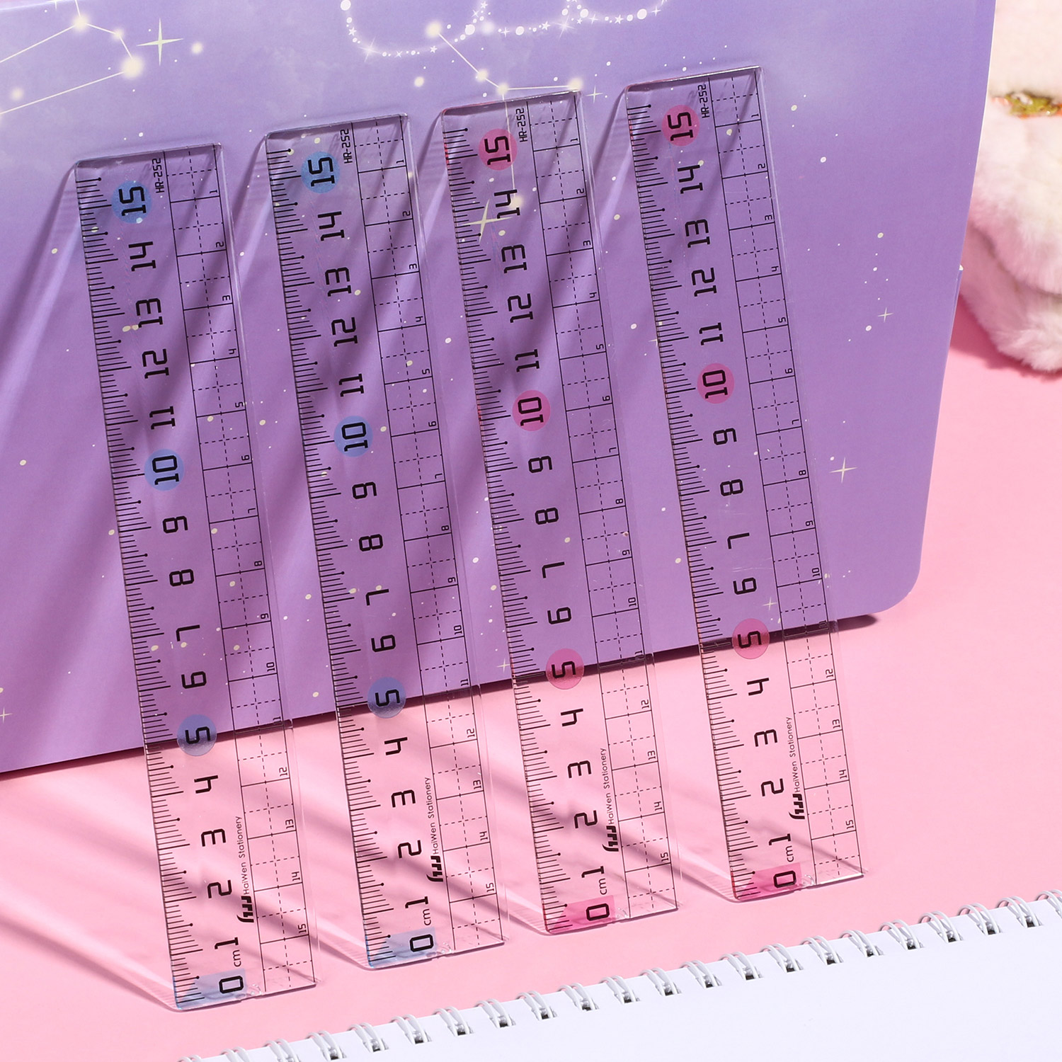 高清直尺带波浪线小学生专用尺子18cm20cm多功能塑料透明直尺手帐考试绘图绘画刻度尺学生文具简约格尺波浪尺