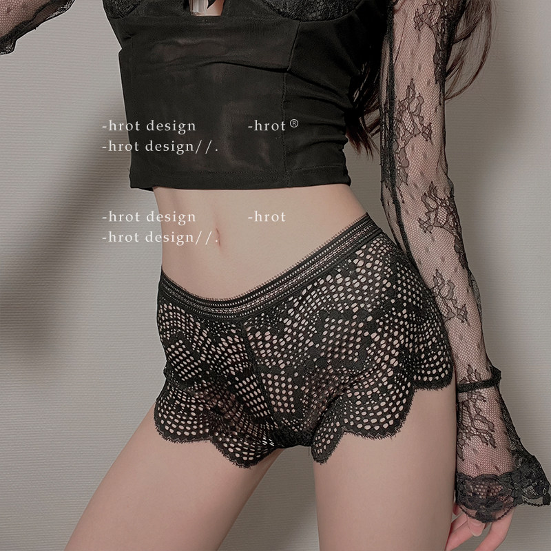 一秒性感 *白色纯欲中腰蕾丝内裤火辣少女t裤半包臀三角短裤女士,淘宝优惠券,粉丝福利购,淘宝优惠卷
