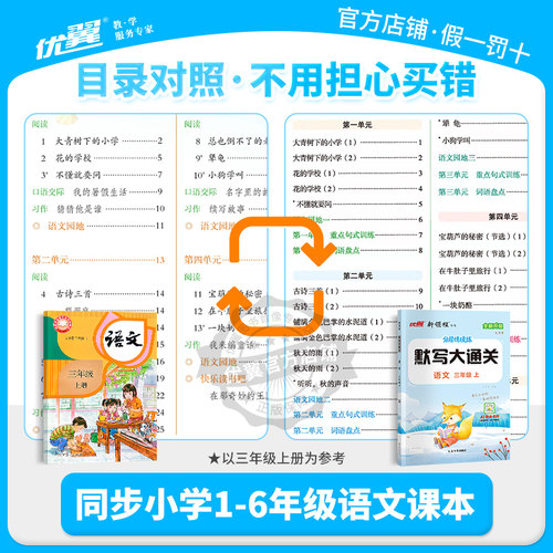 2026秋季26春优翼新领程默写大通关一年级二年级三年级四年级五年级六年级123456上册下册人教版小学语文单元默写同步课文同步练习 - 图2
