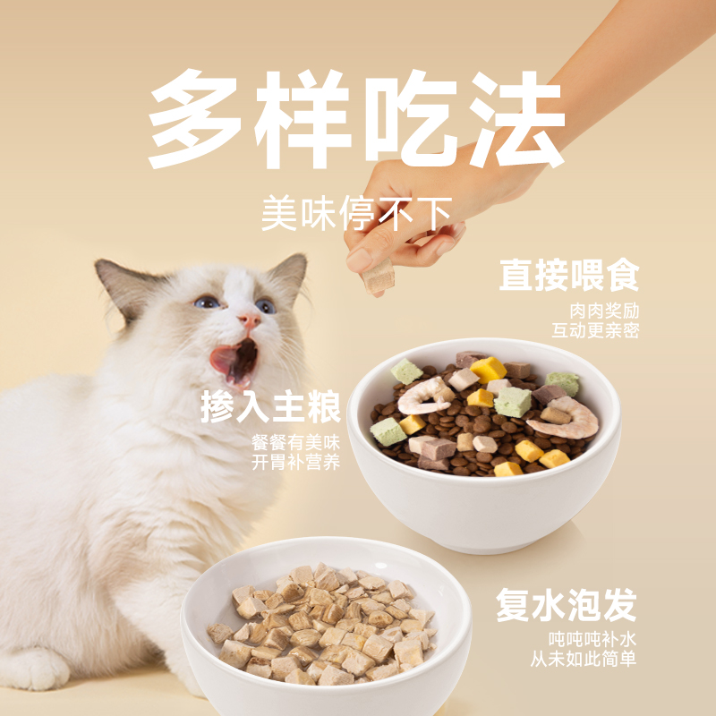 宠物冻干零食猫草兔营养增肥补钙鸡胸肉鸭肉鳕鱼狗猫零食宠王府 - 图2