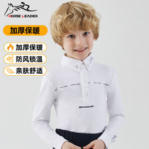 HORSELEADER Autumn Winter Children Equestrian Equipment Competition Long Sleeve Equestrian T-shirt Children Rider Equestrian Apparel