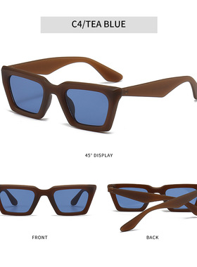 欧美ins时尚风墨镜窄小框跨镜潮流百搭遮阳防紫太阳镜男女情侣款