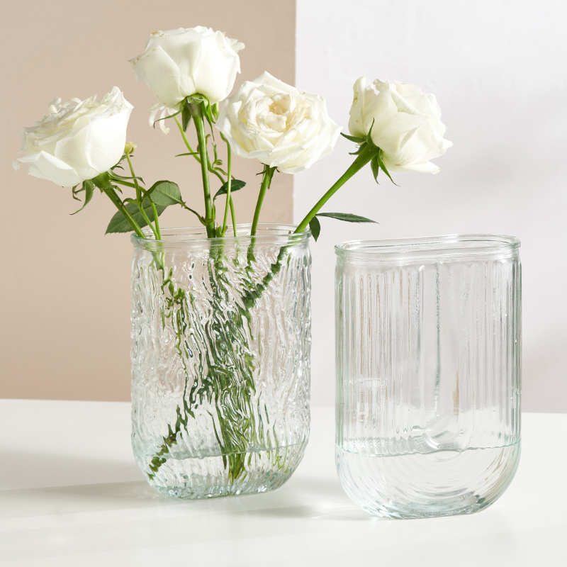 网红ins风北欧简约玻璃花瓶透明水养鲜花高级感客厅插花植物摆件 - 图0