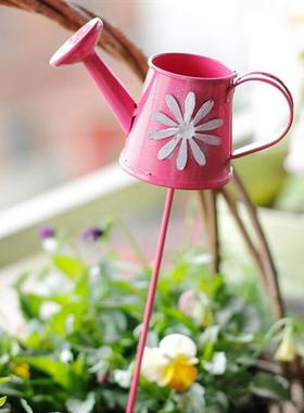 外贸出口微景观桌面铁艺摆件铁皮浇水壶插件fairygarden仙女花园