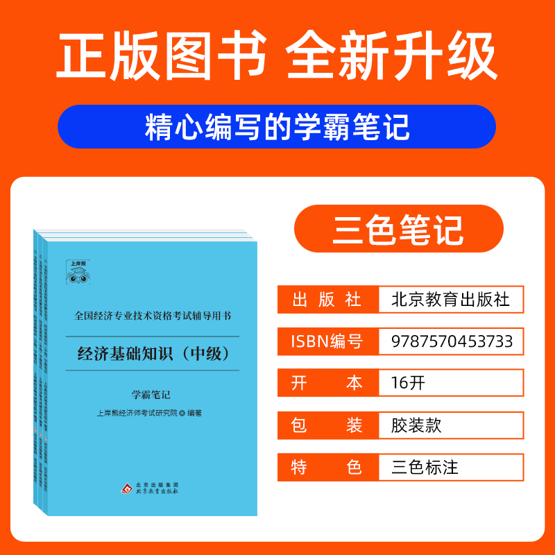 2024年上岸熊备考中级经济师学霸三色笔记教材重点笔记重难点知识点纸质经济基础工商管理人力资源赠题库官方旗舰店-图1