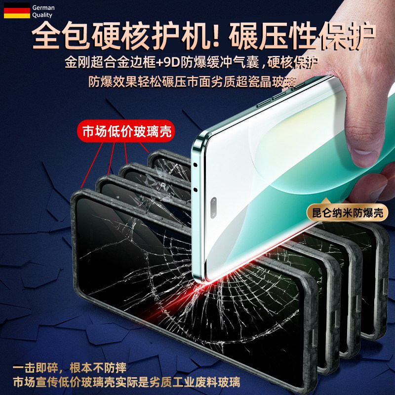 陆宣适用于荣耀300手机壳华为荣耀300pro新款双面玻璃保护套300ultra曲面屏镜头全包防摔透明honor男女创意