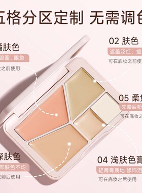 P法汀妮五色遮瑕膏遮暇盘液笔黑眼圈斑点痘印法令纹脸部化妆师用