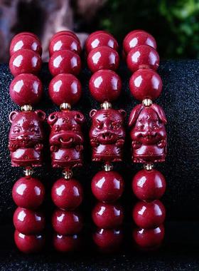 朱砂新款民族风牛紫金砂手链星座十二生肖情侣款时尚饰品鼠虎兔龙