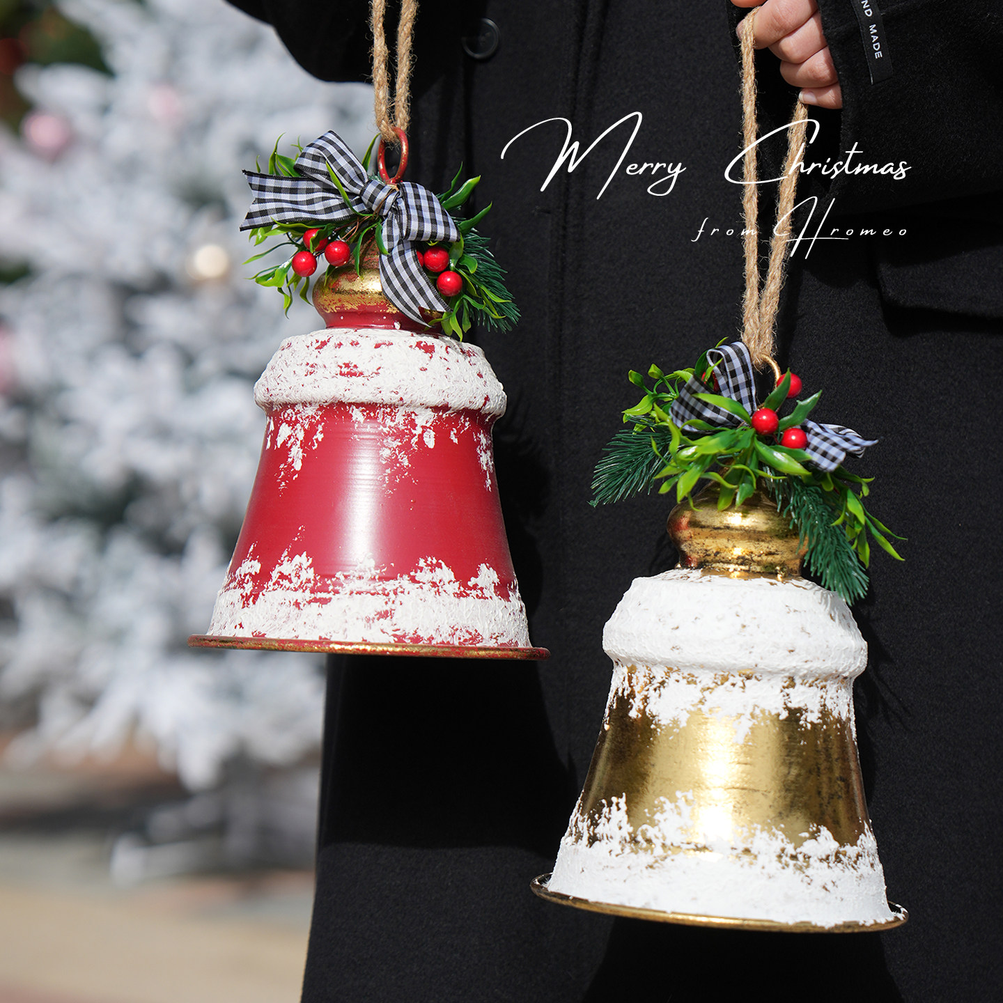 圣诞大铃铛装饰品橱窗门头挂件室外门挂饰摆件场景布置christmas - 图2