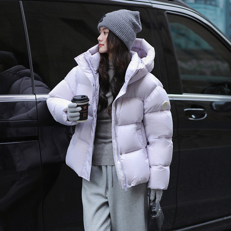 千仞岗冬季新款保暖加厚长短款羽绒服女冬90%白鸭绒时尚面包外套