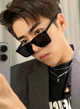 2023新款小方框墨镜男士太阳眼镜潮女茶色开车专用高级感防紫外线