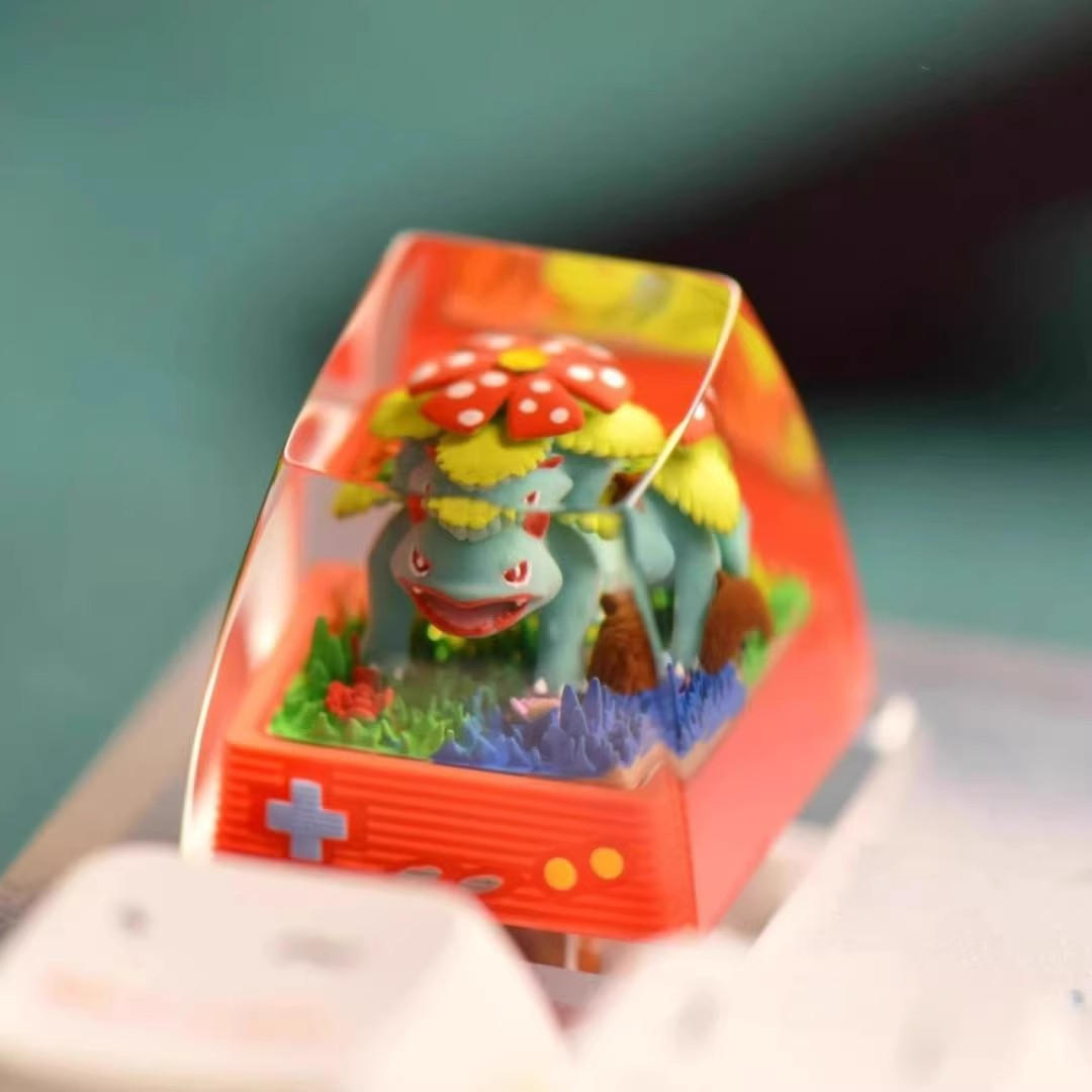 宝可梦神奇宝贝3D立体图鉴树脂透光个性键帽机械键盘十字轴SA高度 - 图3
