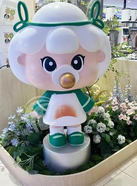 玻璃钢雕塑定制卡通人物形象吉祥物商场美陈网红户外景观大摆件