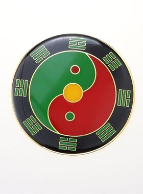 黄色万字符黄铜镀金烤漆后天八卦万字福三元太极二元配胶贴太极贴