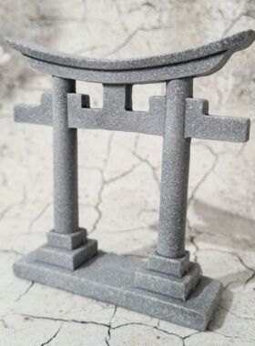 日式石材鸟居门装饰摆件