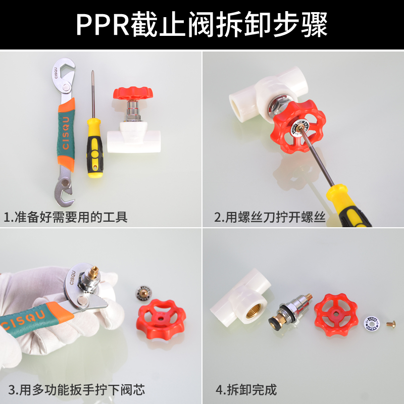 PPR截止阀阀芯4分6分1寸自来水管闸阀截水阀20/25/32给水管材配件 - 图1